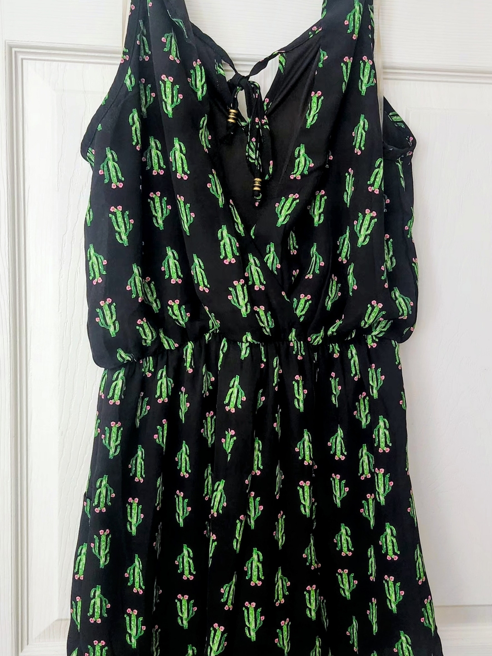 Black Cactus Print Sundress